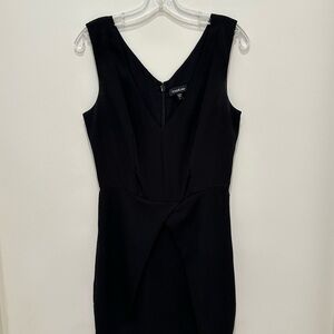 bebe Black Sleeveless V-Neck Midi Sheath Dress